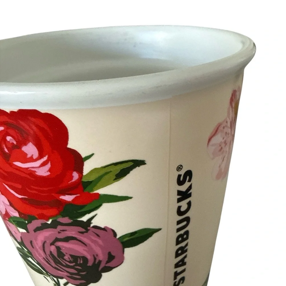 Starbucks Tumbler Ban.do Collab 2016 Floral Ceramic Travel Mug 12oz Ltd Ed.